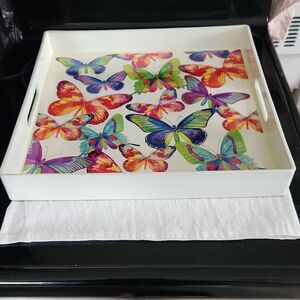 Vintage Vibrant Butterfly Tray